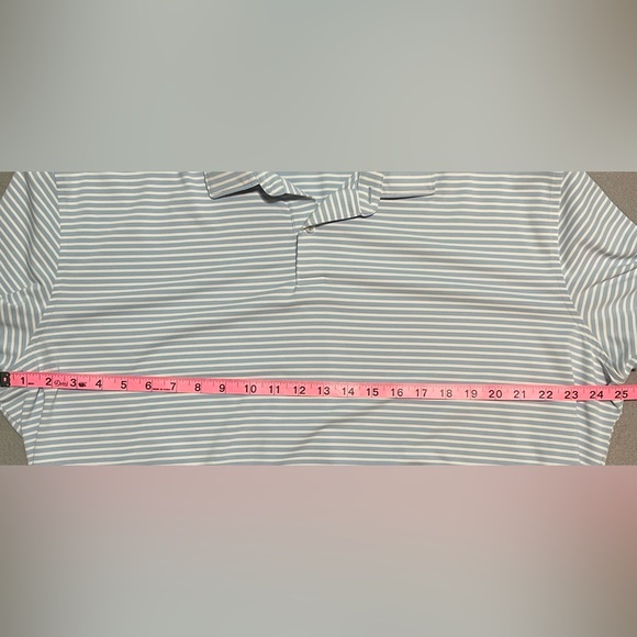 Peter Millar Shirt Mens XXL Blue Striped Short Sleeve Performance Golf Polo - Picture 7 of 8